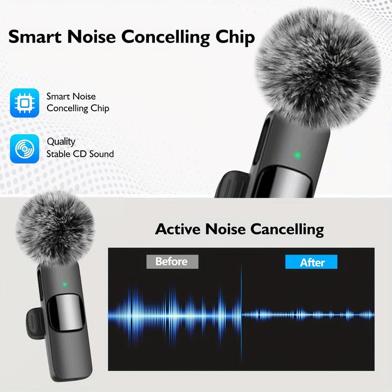 Product Introduction of Wireless Lavalier Microphone, USB Rechargeable Wireless Microphone, Noise Reduction Microphone for Video Recording Interview Podcast Vlog, Audio 5