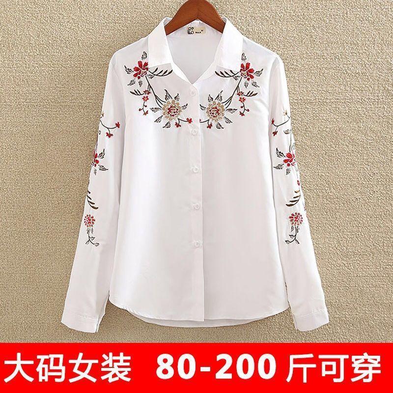Product Introduction of Áo Sơ Mi Thêu Mới Cho Nữ, Áo Sơ Mi Dài Tay Có Lớp Cơ Sở, Cộng Với Chất Béo, Cộng Với Kích Thướ, Áo Sơ Mi Trắng Cho Nữ, Mùa Xuân 2022 0
