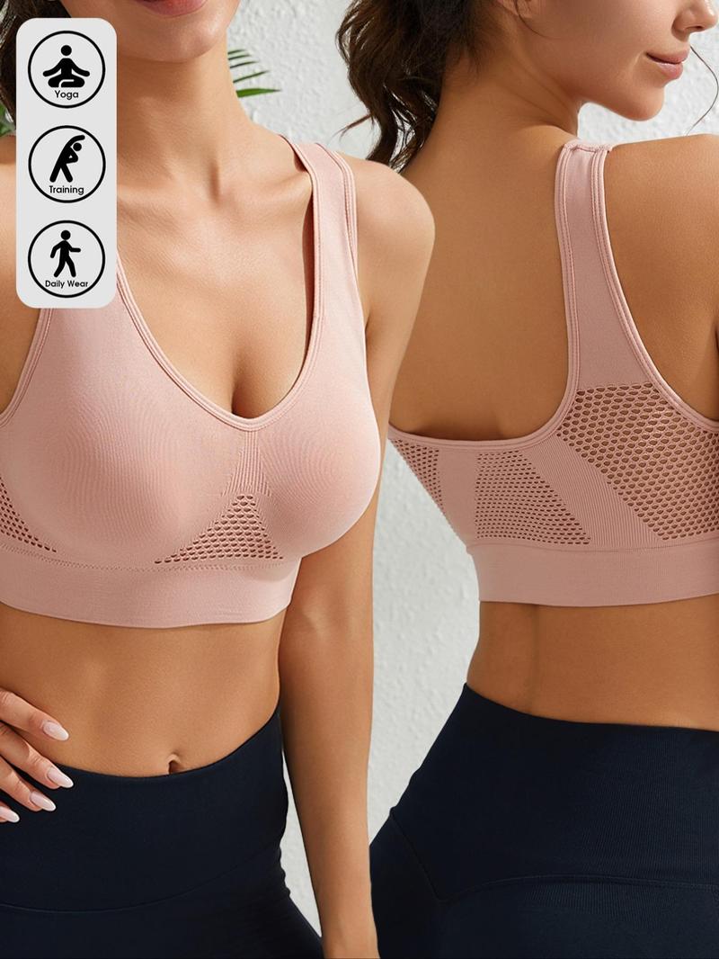 Product Introduction of Women's Solid Wireless Bra, Breathable Comfortable Sports Bra, Softness Lightweight Lingerie Top for Daily Wear 8