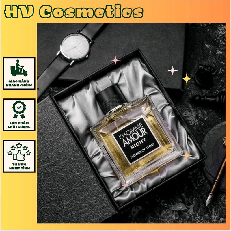 Nước Hoa Nam Cao Cấp 100ML L'HOMME AMOUR NIGHT Lưu Hương Lâu 8H Nam Tính Lãng Tử Thu Hút Thơm Thanh Mát Cosmetic Perfume Xịt Thơm