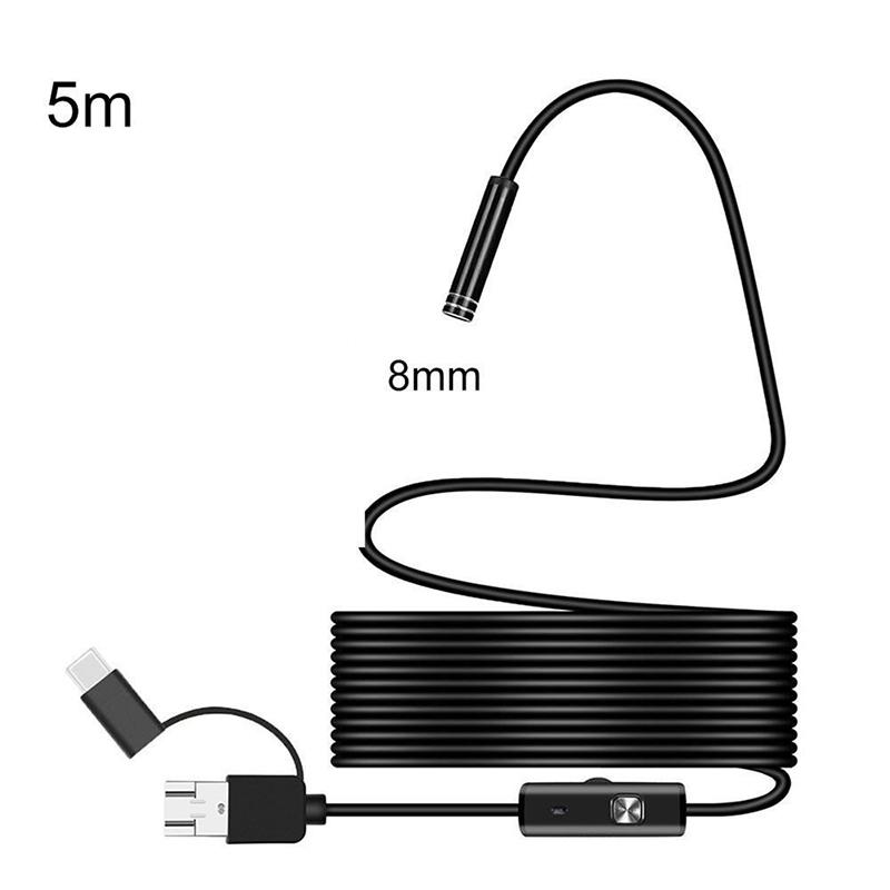 Product Introduction of กล้องเอนโดสโคป USB Type-C 3-in-1 กล้องตรวจสอบโบโรสโคป เลนส์ 5.5/7/8 มม. กล้อง HD IP68 85