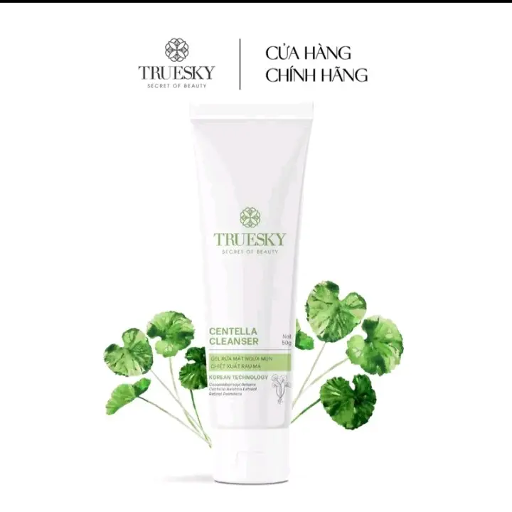 Gel rửa mặt hỗ trợ ngăn ngừa mụn  - Truesky Centella Cleanser chiết xuất rau má  50g - TRUESKY Việt Nam