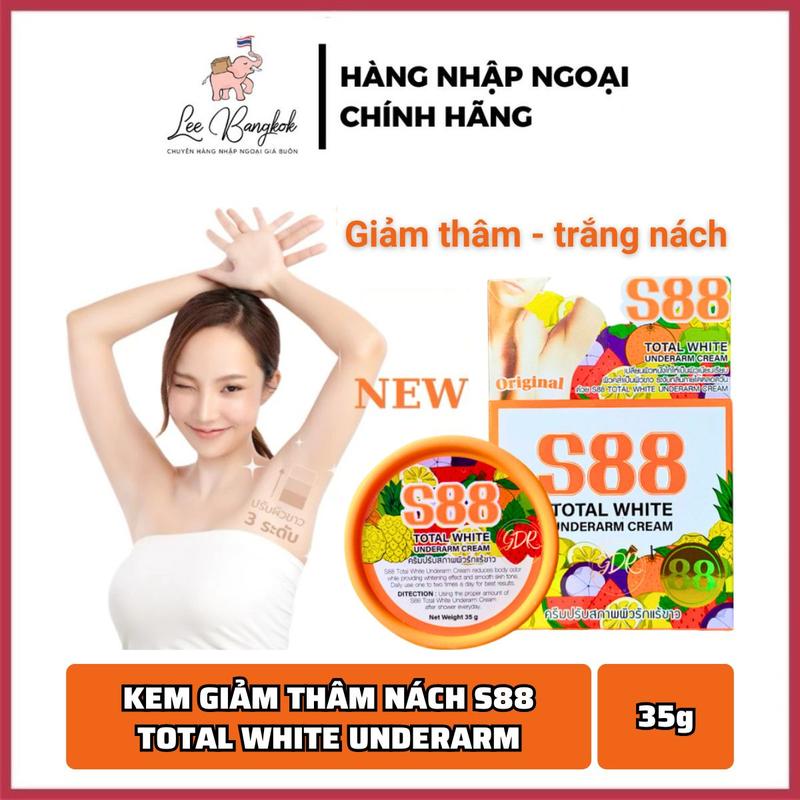 Chuẩn Thái Kem Dưỡng Trắng Sáng Giảm Thâm Nách 88 S88 Total White Giảm Thâm Sạm Vùng Da Dưới Cánh Tay Thái Lan 35g
