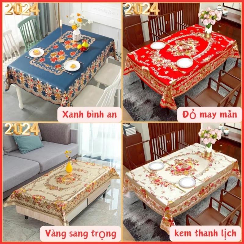  Khăn Trải bàn Nhựa 3D Nhiều Màu Sắc Không Thấm Nước Không Thấm Dầu Mỡ ,Dễ Lau Chùi 