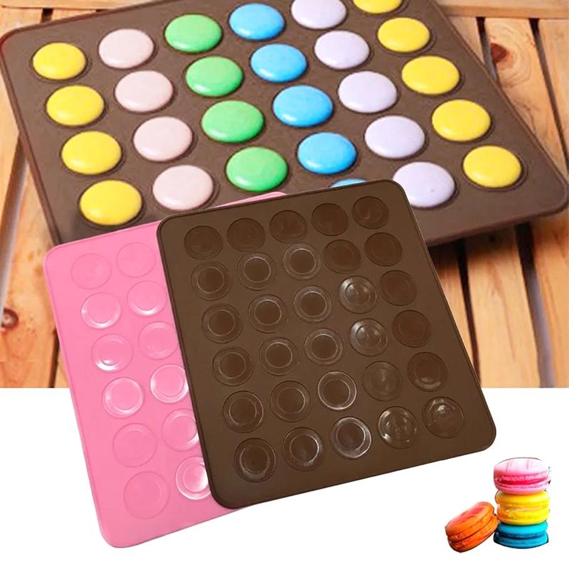 Product Introduction of 30 Cavity Silicone Pastry Cake Macaron Macaroon Oven Baking Mould Sheet Mat 60