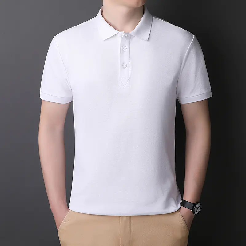 Men's Cotton Polo Shirt Led Loose T-shirt Breathable Day