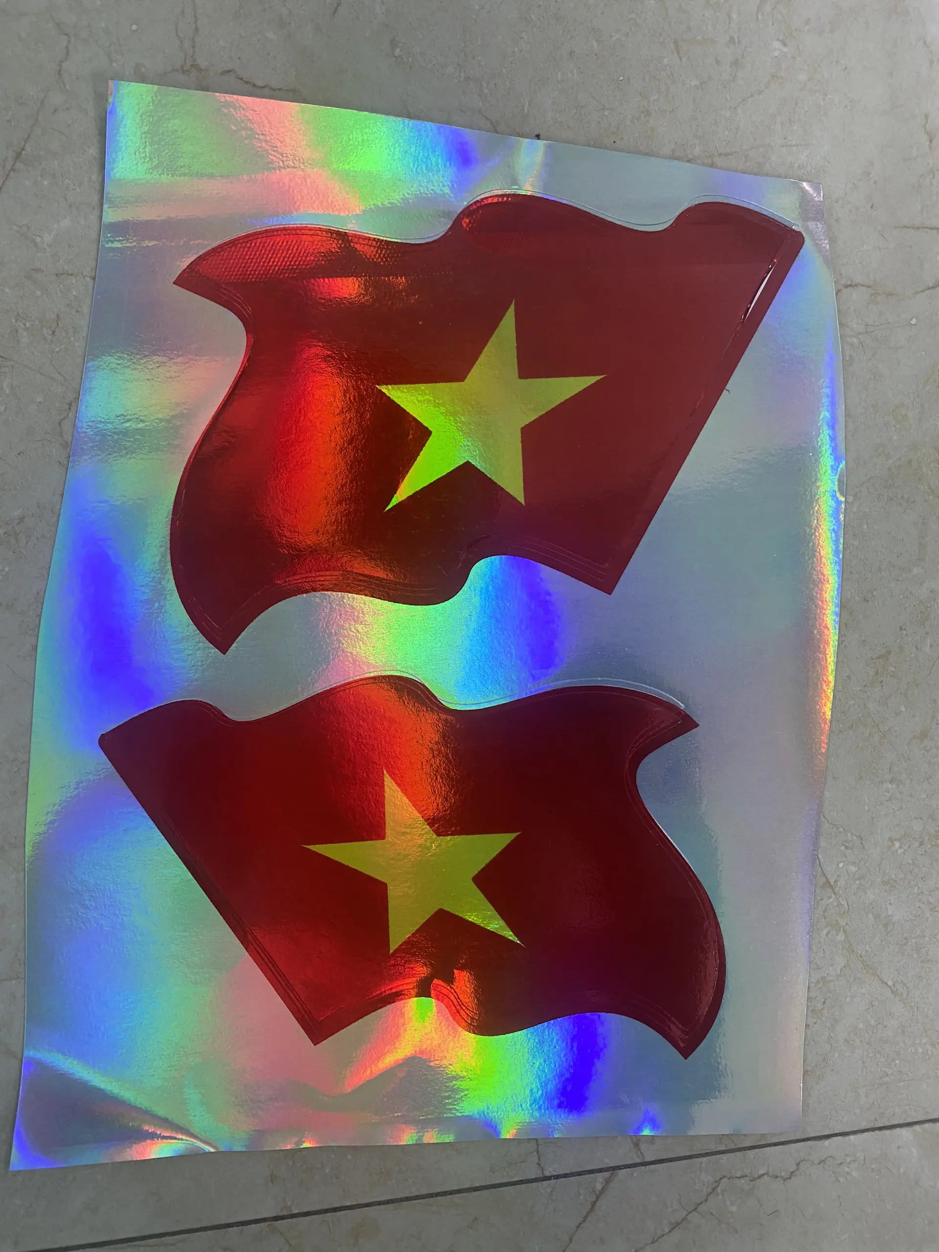 Cặp cờ phản quang 7 màu dán xe siêu đẹp SL 1 đôi Nhãn Dán Tem