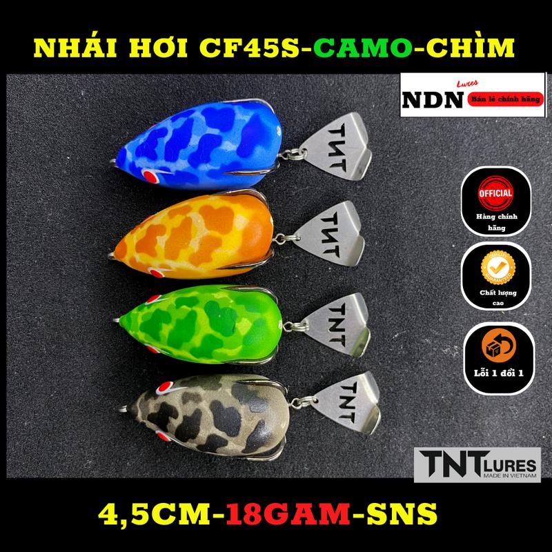 Mồi lure NHÁI HƠI F45S CAMO TNT Lures lưỡi SNS nặng 18G action CHÌM săn cá Nheo Trê Lăng Chim Fishing Đi Câu Bắt Cá Câu Cá Nam nhaihoi