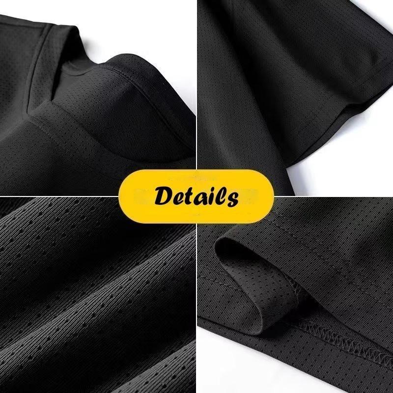 Product Introduction of Men's Dri-fit Shirt Fashion Quick-Dry Solid Color Ice Silk Mesh T Shirt Summer Cool Short Sleeve Casual Dri-Fit Basic Tops for Men 9