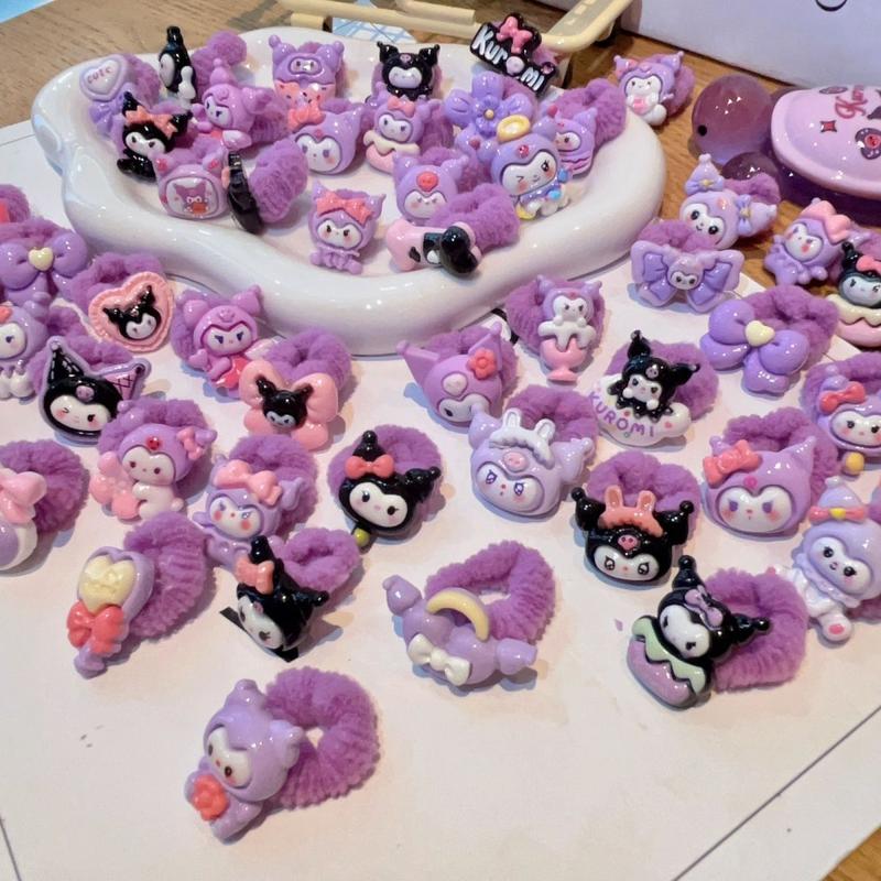 Product Introduction of Sanrio Kuromi Children's Baby Hair Tie Thumb Hair Ring Non-Damaging High Elasticity Hair Tie Rubber Band Girls' Hair Accessories 5