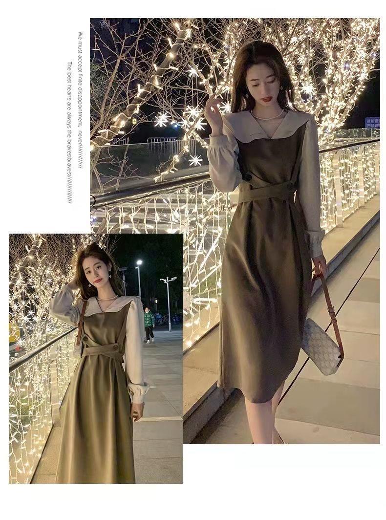 Product Introduction of Autumn Dress Women's New Style Women's Long Dress Small French Doll Neck Long Sleeve Skirt Small Design 5