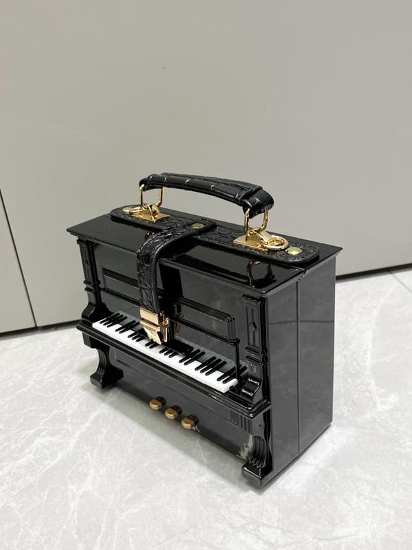Women's Cute Piano Design Handbag, Trendy Novelty Creative Handbag, Fashionable Handbag for Banquet & Party & Daily Use for Women & Girls Unique Purse 5
