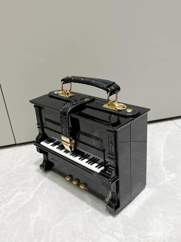 Women's Cute Piano Design Handbag, Trendy Novelty Creative Handbag, Fashionable Handbag for Banquet & Party & Daily Use for Women & Girls Unique Purse 5
