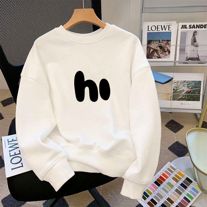Product Introduction of Trendy Simple Hoodless Crewneck Sweatshirt for Men and Women, Autumn Winter 2023 New Fleece American Style Ins Versatile Top Boy 12