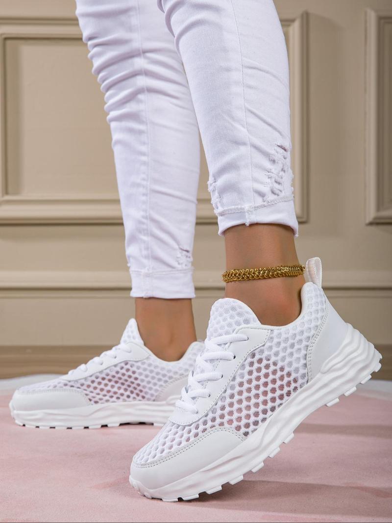 Product Introduction of Women's Fashionable Breathable Mesh Sneakers, Casual Comfortable Sports Running Shoes, All-match Basic Shoes for Daily Wear 4