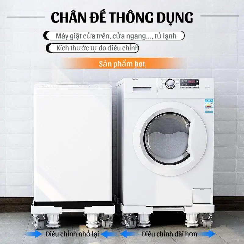 Chân đế kê tủ lạnh  Chân máy giặt 8 trụ đứng 4 bánh Tuỳ chỉnh độ cao Linh hoạt kích cỡ di chuyển dễ Lily's decor house 3