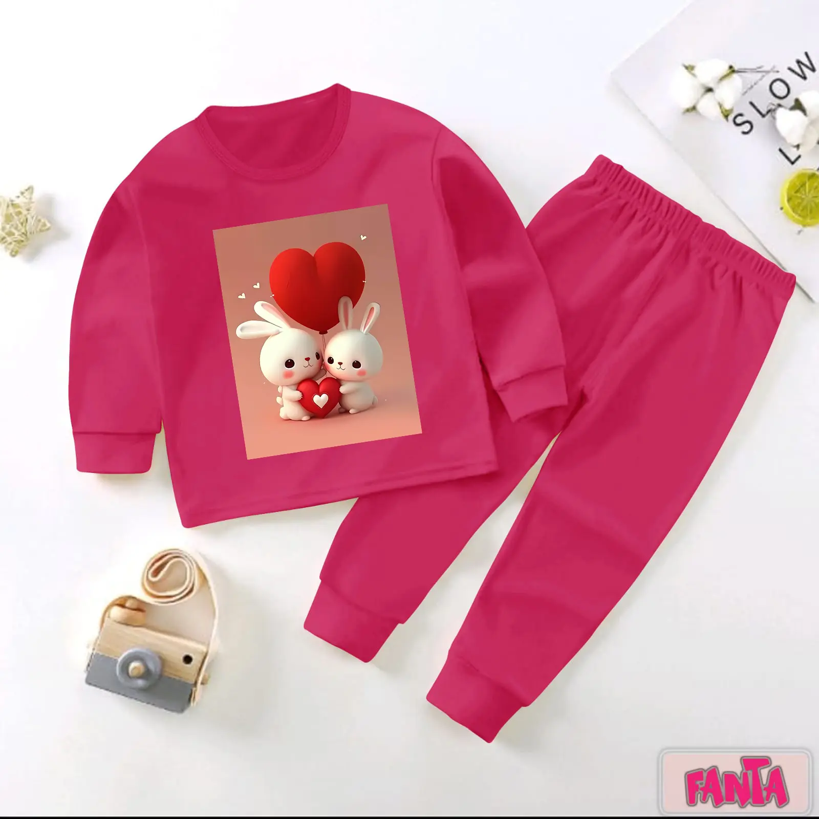 Setelan Baju Tidur Anak Bayi dan Balita Perempuan Laki Laki Import Terbaru Vista Terry Usia 1-2 / 3-4 Tahun Piyama Panjang Kaos Oblong