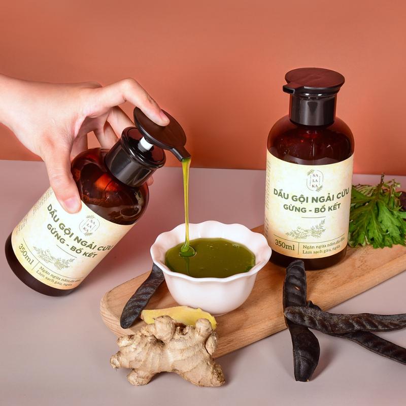 Dầu Gội Sạch Gàu Ngứa 350ML Chiết Xuất NGẢI CỨU, GỪNG, BỒ KẾT Hỗ Trợ GIÚP NANG TÓC KHOẺ, MỌC TÓC Dưỡng Tóc Chăm Sóc Tóc dầu  gội