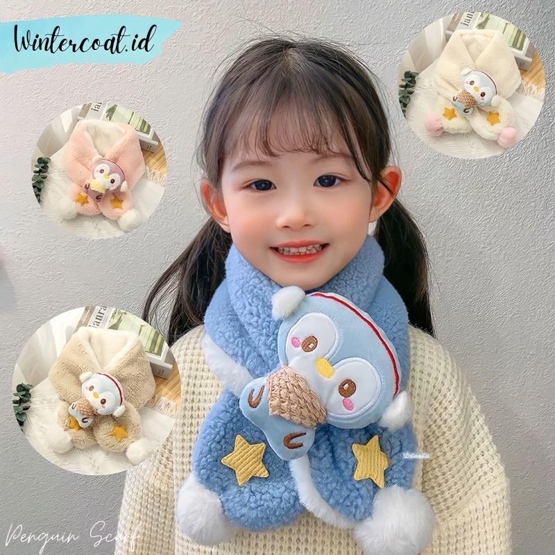 Kids winter scarf penguin pinguin syal anak musim dingin cewek cowok hangat penghangat leher 0
