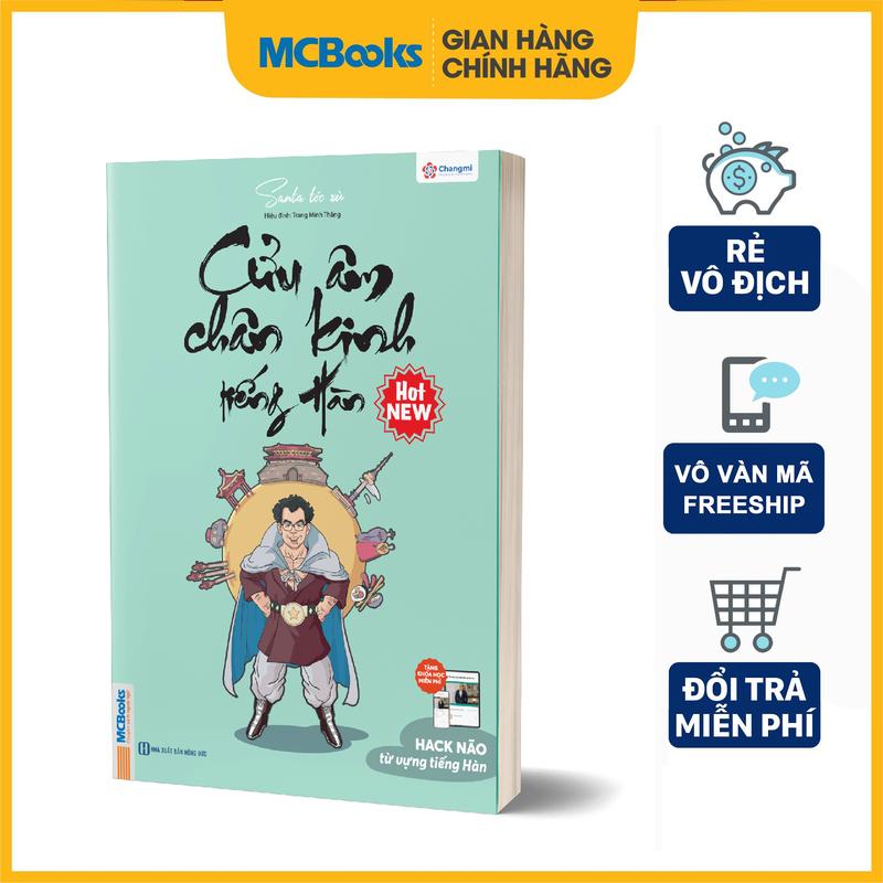 Cửu Âm Chân Kinh Tiếng Hàn Có File Nghe Qua App Dành Cho Người Học Tiếng Hàn - Phương Pháp Học Từ Vựng Qua Âm Hán MCBooks - Sách MCBooks sách  học