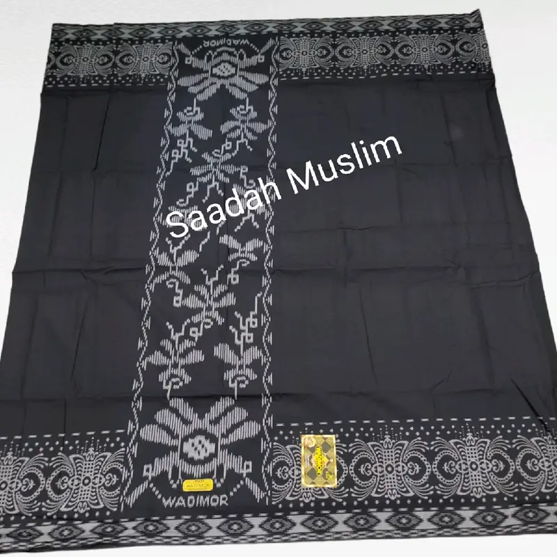 Sarung Wadimor Bali55 Husus Hitam Tumpal Kembang Sarung Standar Dewasa Bahan Katun Halus Harga Grosir 2