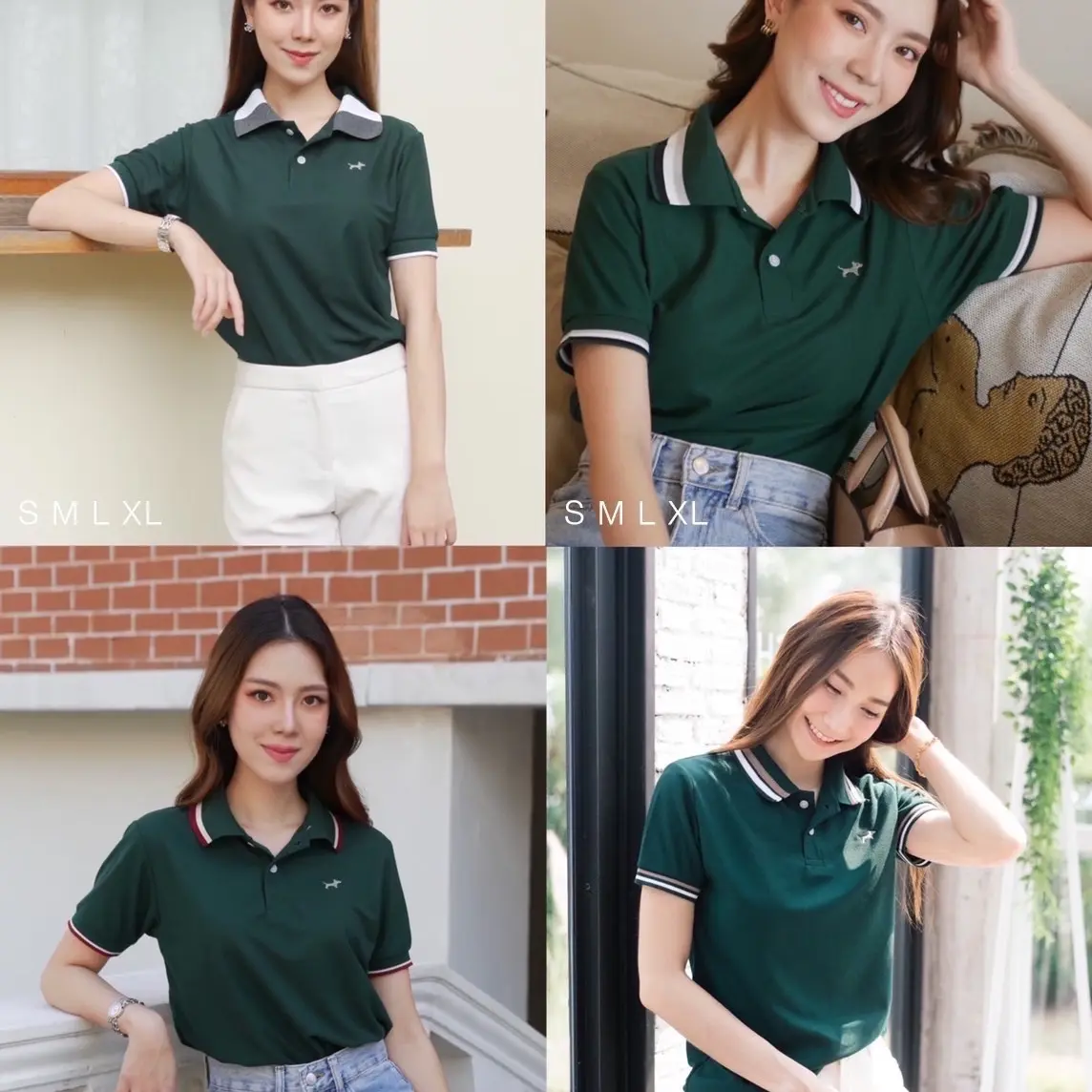 เสื้อโปโล สีเขียวเป็ด ทุกรุ่น มี 4 รุ่นให้เลือก บลูตัส Bulltus Brand ผู้หญิง Clothing Women Shirt Polo คอปก Girl
