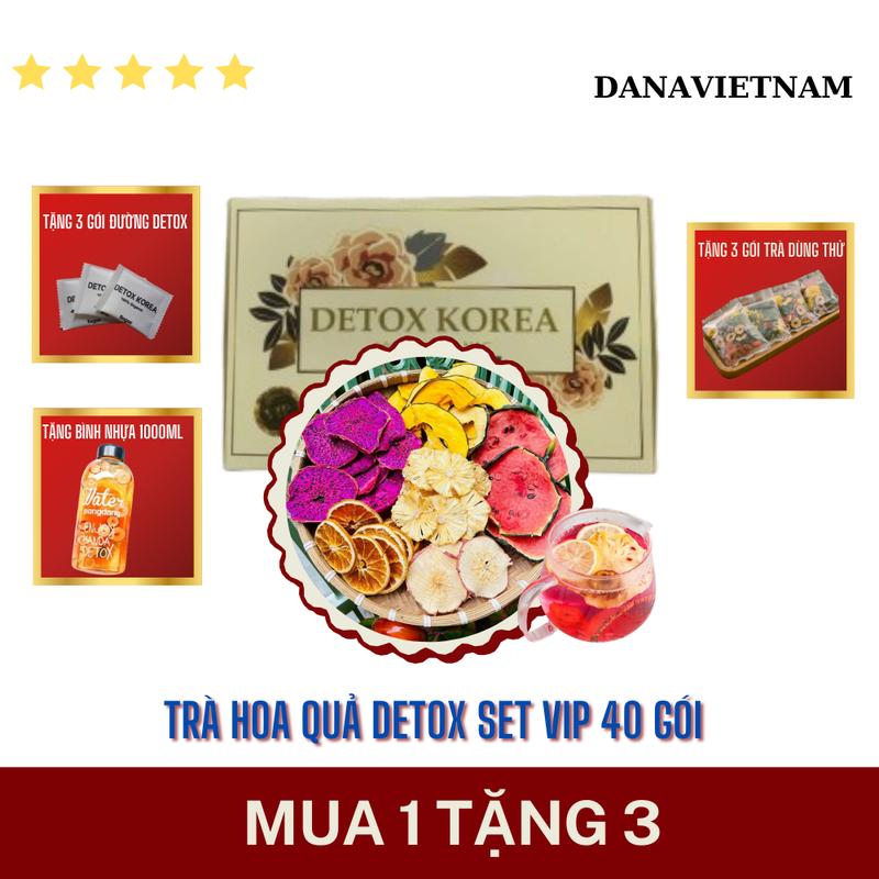 [MUA 1 ĐƯỢC 4] Hộp 40 gói trà detox hoa quả sấy lạnh robimart - tặng bình 1000ml, mật ong, đường Nước Trà Tea Chè