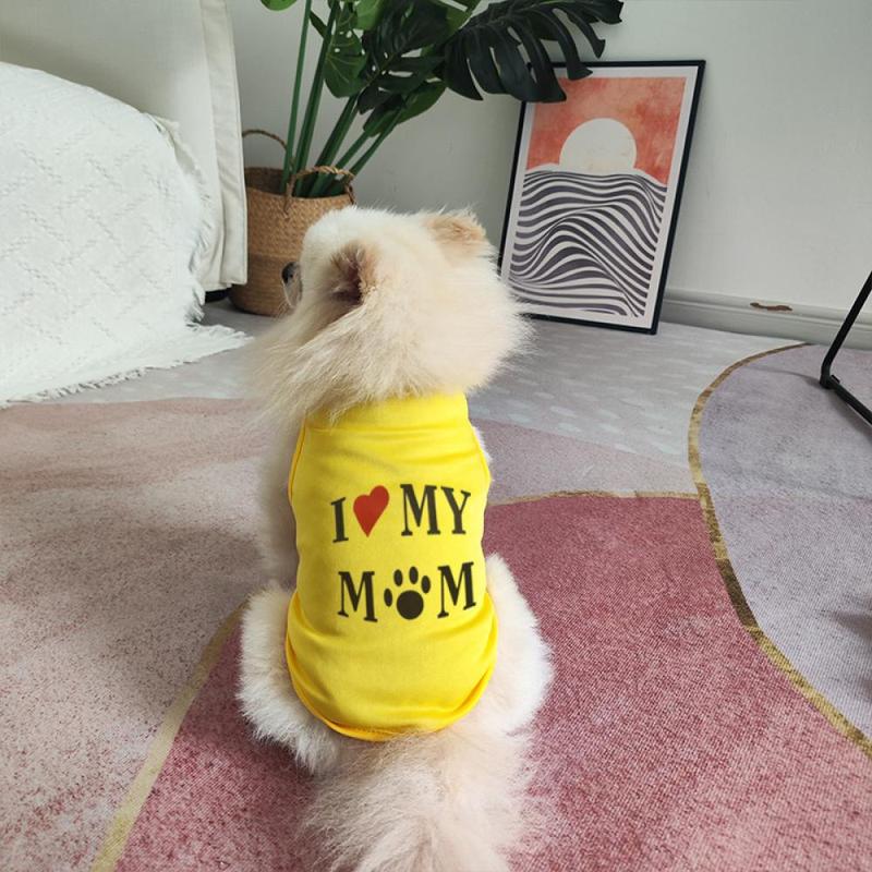 I Love My Mom Letter Print Pet Vest, Breathable Pet Clothes for Small and Medium Dogs & Cats, Pet Supplies for Indoor Outdoor Wear 5