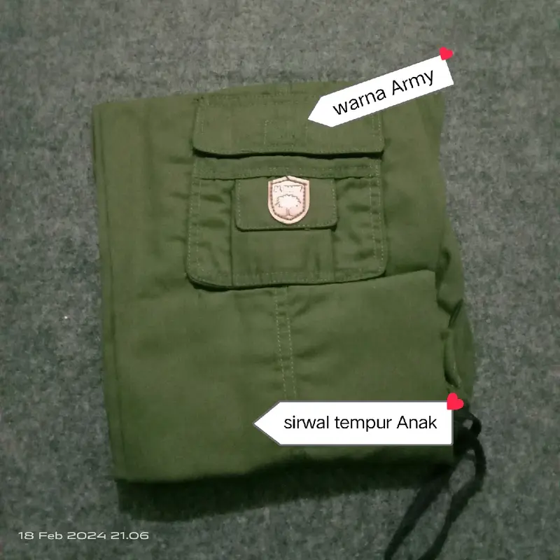 Sirwal Tempur Anak bahan Drill untuk usia 7-12 tahun/ Santai 1