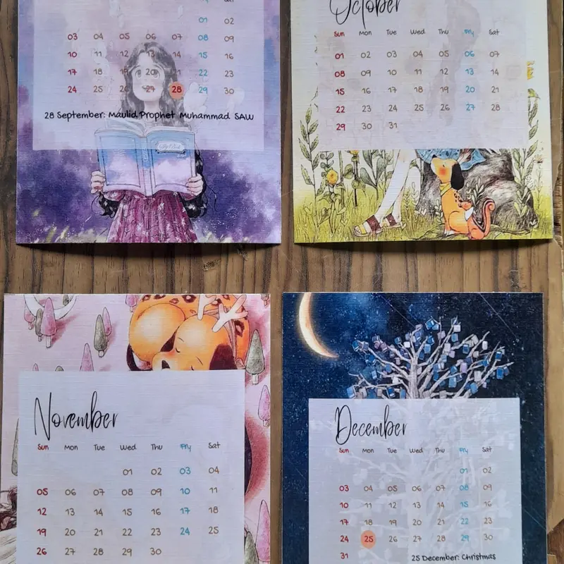 mini kalender Little girl dengan easel 4