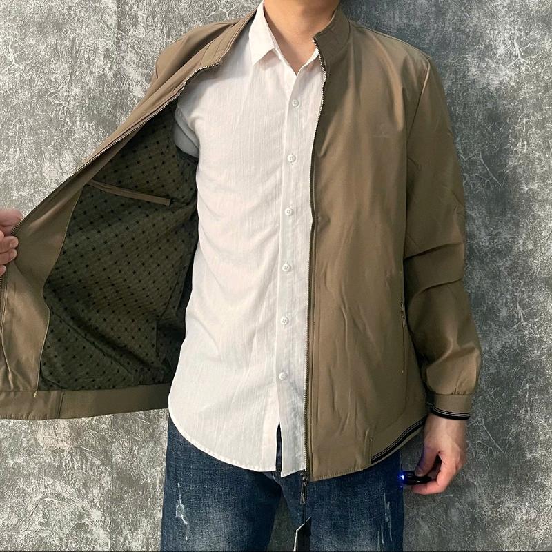 Áo khoác gió nam trung niên có khả năng chống nước lót lụa cao cấp 2 lớp có túi - Menswear Jacket Nhung 3