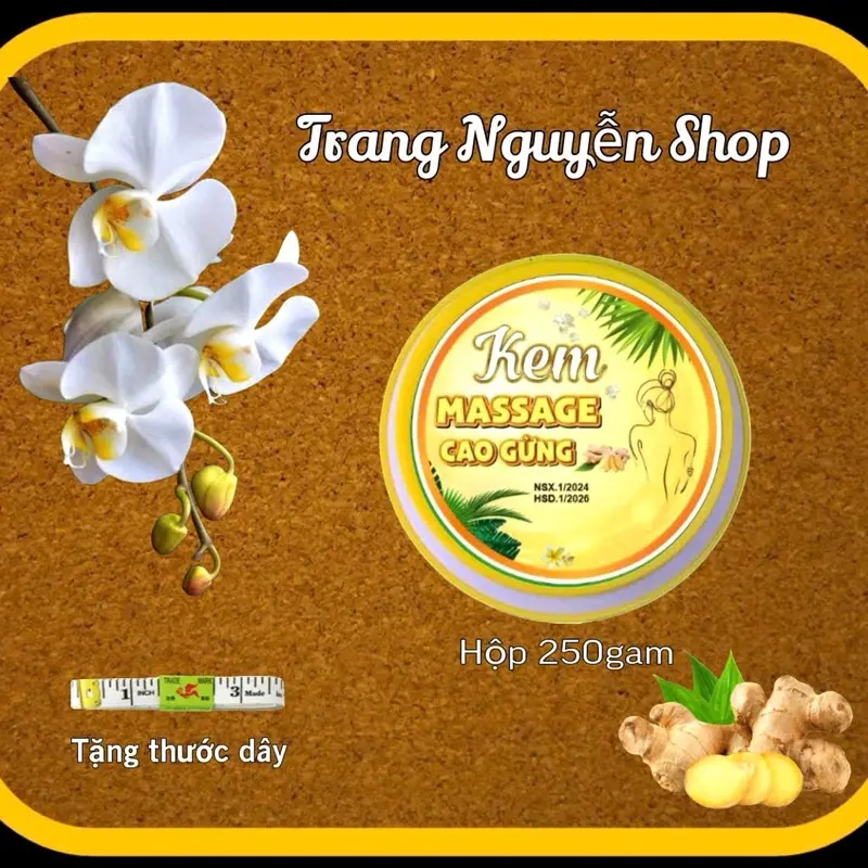 Combo 3 Món Kem Massage Cao Gừng - Mẫu cải tiến 250g - Trang Nguyễn Shop Nữ Dưỡng Body Dưỡng Thể Body Oil Women Làm Đẹp Da 3