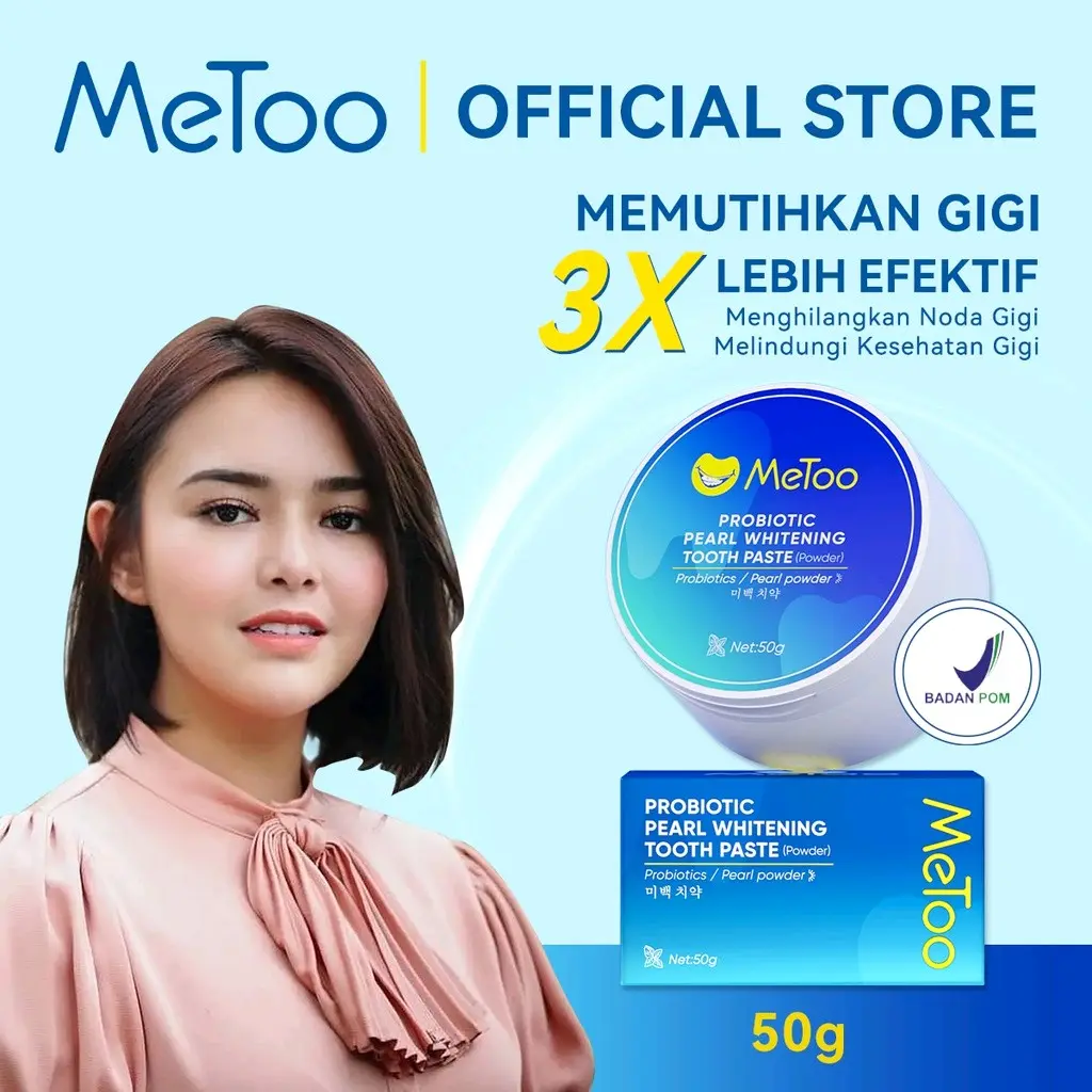 metoo serbuk pemutih gigi mutiara 50gram Mulut