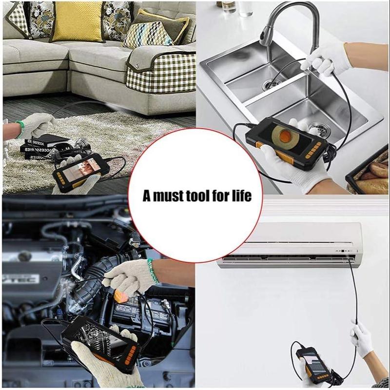 1080P Industrial Endoscope, Waterproof Detection Tools with Dual Lens & 8 LED Lights, 4.3 Inches LCD Endoscopes for Air Conditioning, Stocking Fillers Gift, Car Scanner Fixed 9