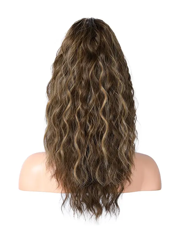 18 Inch Long Curly Wavy Blonde Ponytail Extension, Gorgeous Fluffy Synthetic Ponytail Extension, Synthetic Claw Clip in Ponytail Hairpiece for Party & Daily Use, Hair Extensions, Synthetichair 4