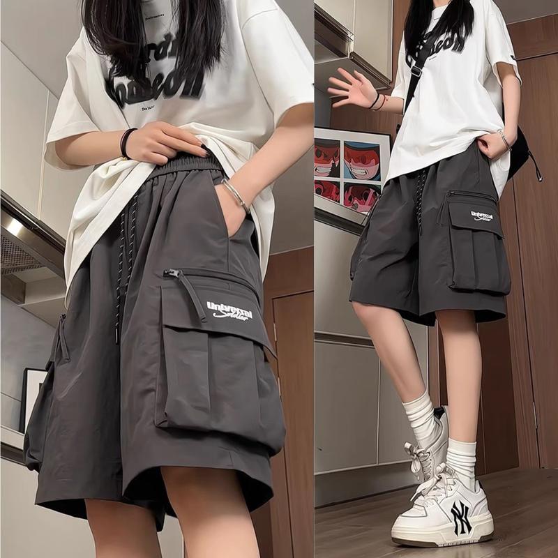 Quần Short Unisex nam-nữ chất liệu dù co giãn dày và đẹp, Quần đùi túi hộp dáng rộng thoải mái, mát mẻ Có Túi