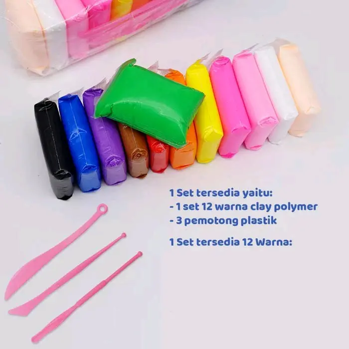 Mainan Clay Polymer Isi 12 pcs 2