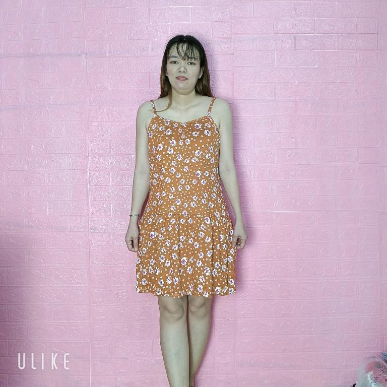 Product Introduction of [Combo 5] Đầm Ngủ 2 Dây Vải Thun Lạnh Chiều Dài 90cm Free Size 45kg đến 70kg , đồ bộ mặc nhà Nữ Women Dress Nhung 14