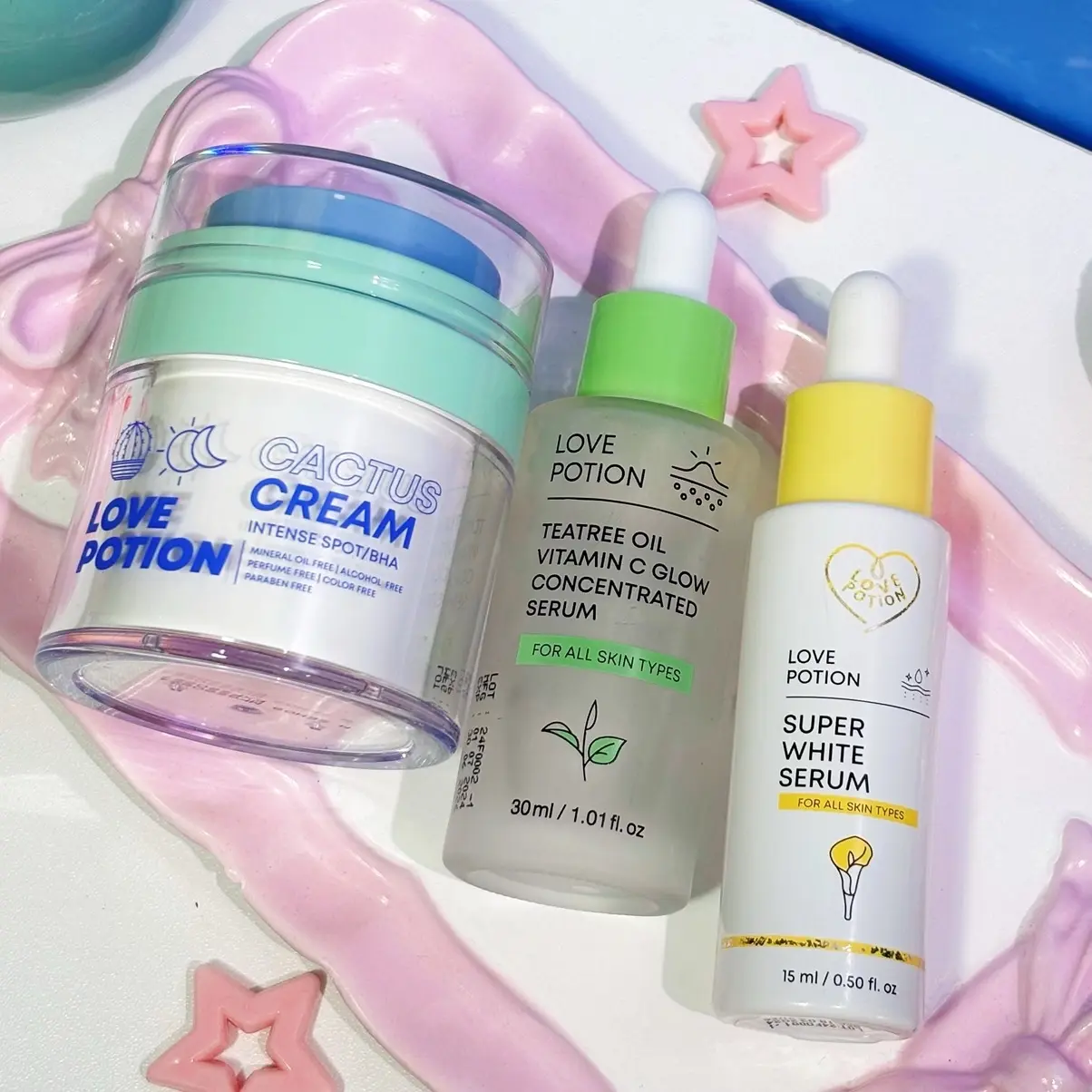 เซรั่มกระจก1ขวด+แคคตัส1กระปุก+เซรั่มเลิฟใหญ่1ขวด (ได้เทสเตอร์เจลล้างหน้า)