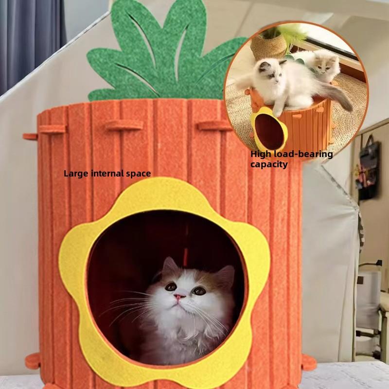 Product Introduction of Felt carrot cat nest semi-closed wear-resistant avoidance tunnel integrated four-season universal pet cats and dogs universal cats tag cattent 0