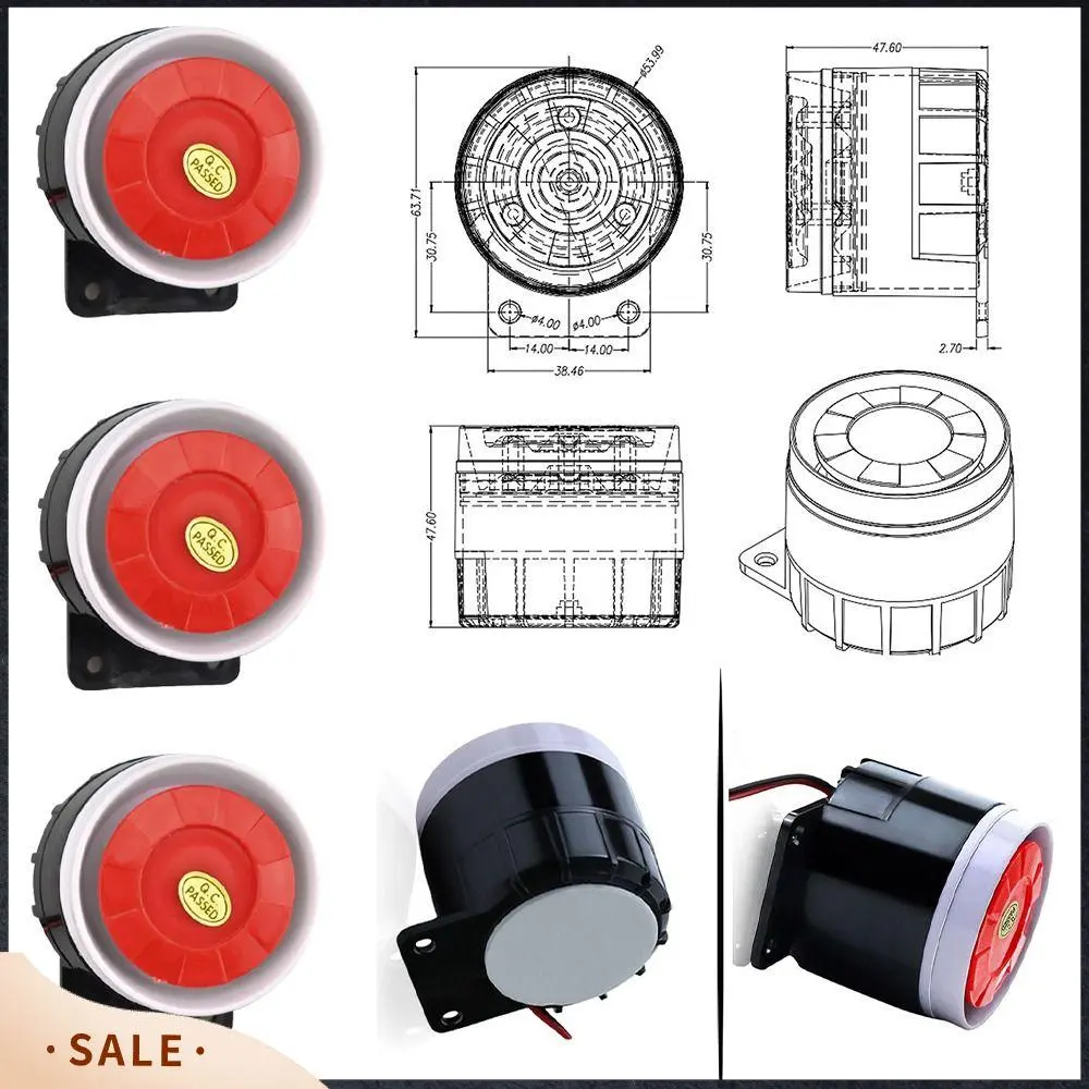 12V 24V 220V Anti-theft Horn Warning Device Light Alarm Explosion Without Light Buzzer High Decibel Sound