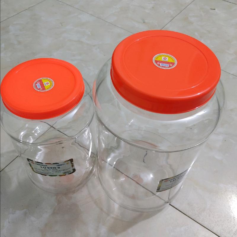 Hộp nhựa tròn 5kg , 10kg màu trong suốt tiện dụng Đựng Gia Vị