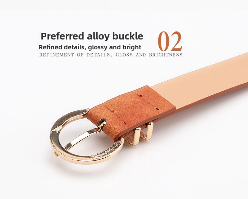 Product Introduction of Women's Belt Four Seasons Korean Style New Simple All-Match Alloy Pin Buckle Belt Clothing Matching Jeans Strap 11