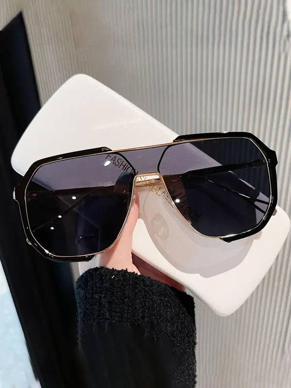 Sunglass Trends 2024 Flat Top Frame Sunglasses for Women, Stylish Aviator Designer Sunglasses for Men, Chic Travel Essentials, Driving Back To School, for Fall, 80s Fashion 6