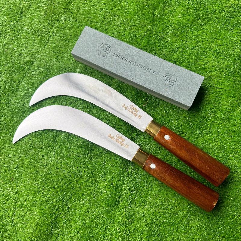 Dụng cụ làm vườn - Combo 2 dao rửa dừa dài 3 tất được làm từ thép 420J2 cao cấp không rỉ | Tặng kèm đá mài | 0