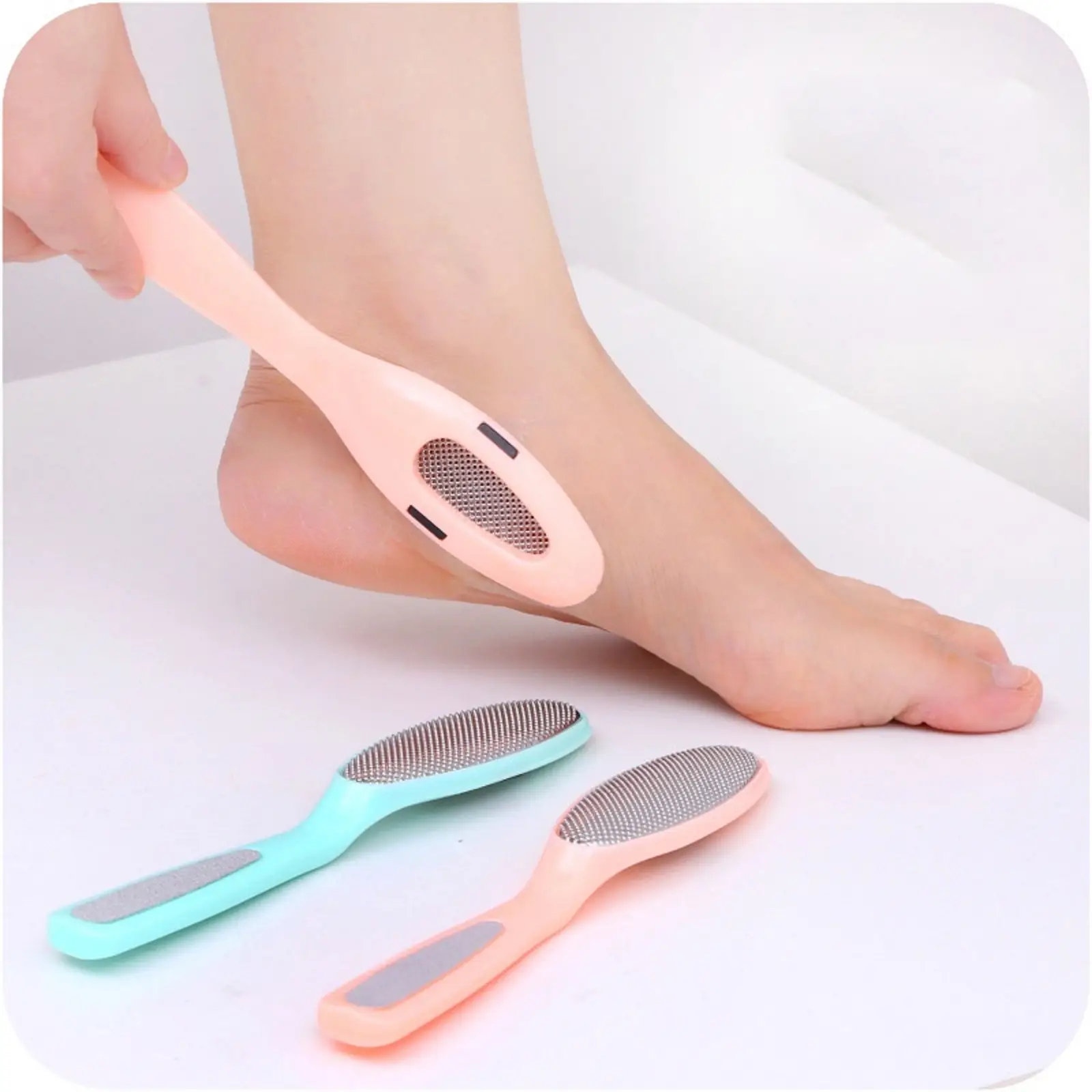 Dụng Cụ Chà Gót Chân Làm Mềm Da Chân Tẩy Tế Bào Chết Bằng Thép Không Rỉ Tiện Lợi 88409 Nữ Làm Nail