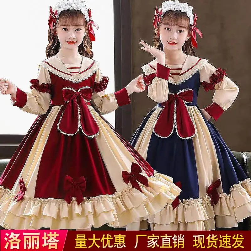Váy Công Chúa, Cho Bé Gái, Lót Lông Cừu, Váy Dài Tay, Phong Cách Lolita, Quần Áo Mùa Đông Cho Trẻ Em, Phong Cách Preppy, Váy Thời Trang, Thích Hợp Cho Mùa Thu Và Mùa Đông, Hàng Mới Về