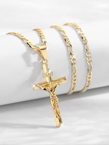 Collar con Colgante de Cruz para Mujeres y Hombres, Bisutería de Moda para Fiesta, Decoración Diaria de Ropa, Joyería Exquisita y Combinable para Regalo de Cumpleaños
