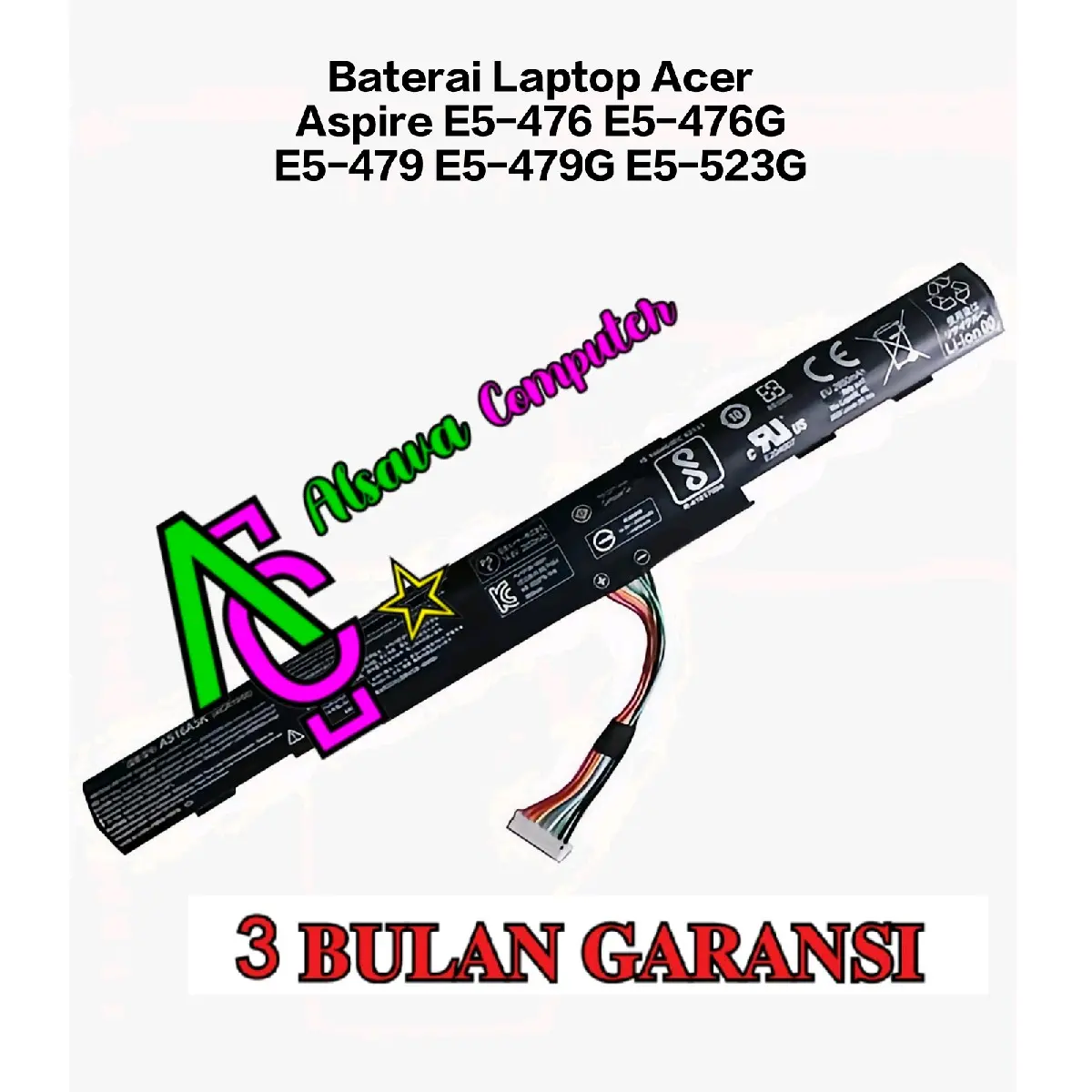 Baterai Laptop Acer Aspire E5-476 E5-476G E5-479 E5-479G E5-523G  AS16A5K, AS16A7K, AS16A8K
