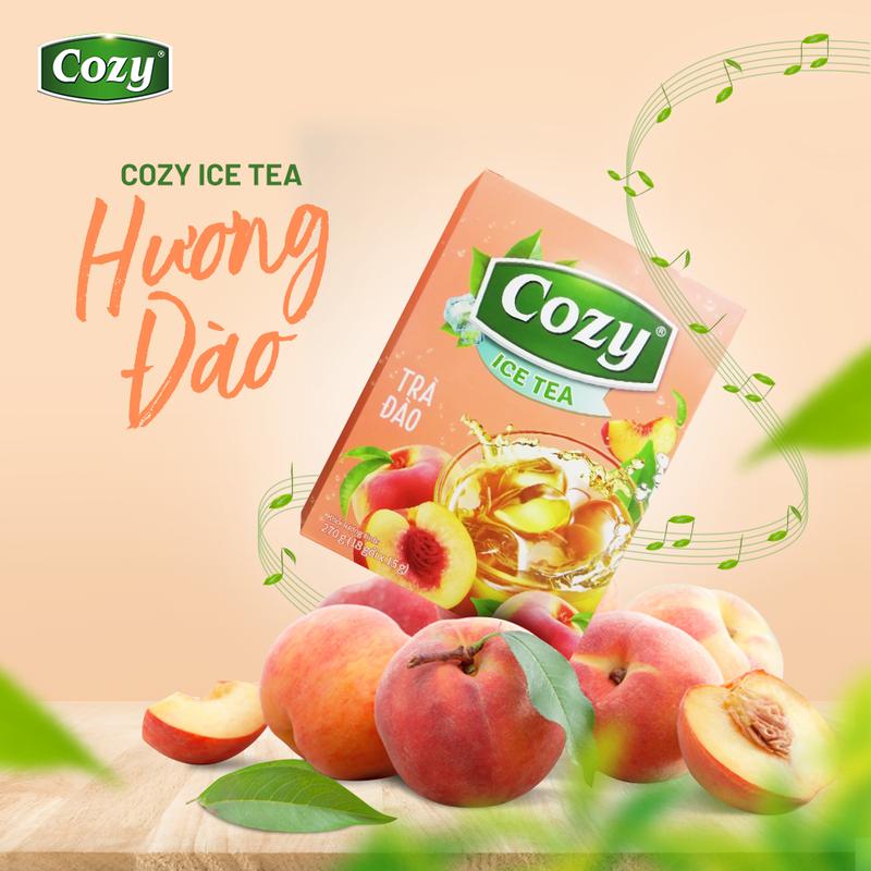 HỘP Trà Đào Hoà Tan Cozy Ice Tea 16 gói x 15g  Tea